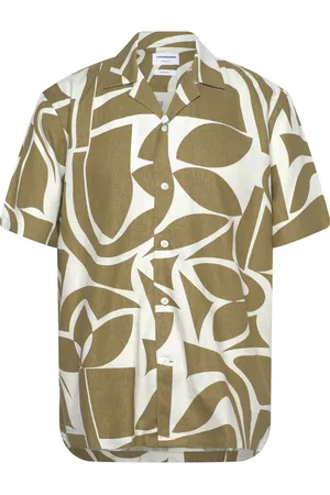 Lindbergh Soft Viscose Linen Shirt S/S Green
