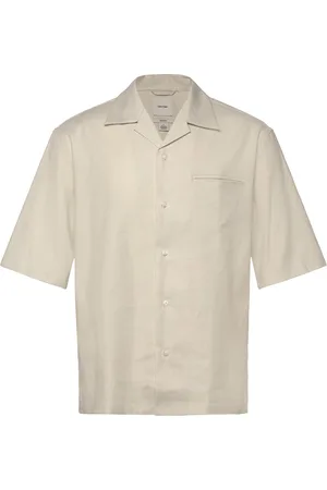 Calvin Klein Ss Linen Lyocell Camp Relaxed Sh Beige