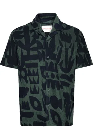 Revolution Terry Short-Sleeved Cuban Shirt Green