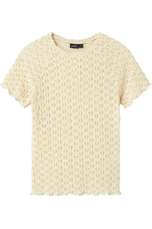 LMTD Nlfralma Ss Short Lace Top Yellow