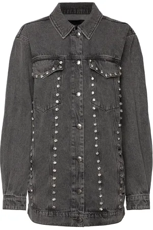 Copenhagen Muse Cmcharlee-Jacket Is A Long Denim Jacket In A Premium Material With Hand-Nailed R Grey