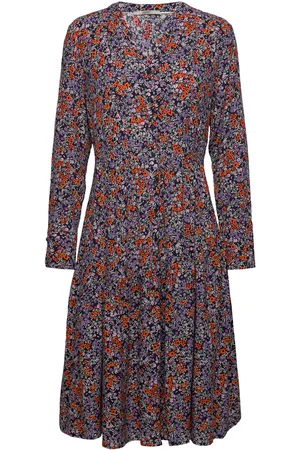 ESPRIT Midi Dress With All-Over Floral Print Patterned