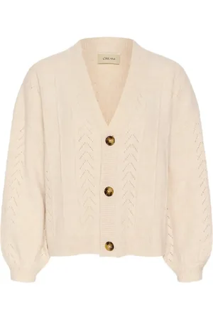 Cream Crholiday Knit Cardigan