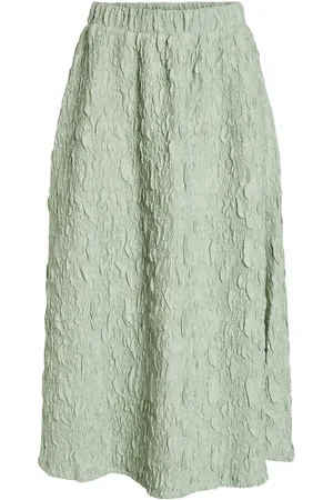 VILA Visophia Hw Volume Midi Skirt/Dc Green