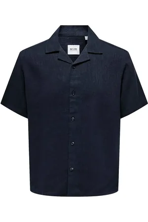 Only & Sons Onskari Resort Ss Shirt Visc Lin 0075 Cs Navy