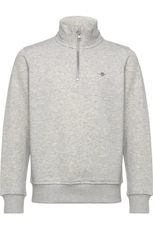 GANT Shield Half Zip Sweatshirt Grey