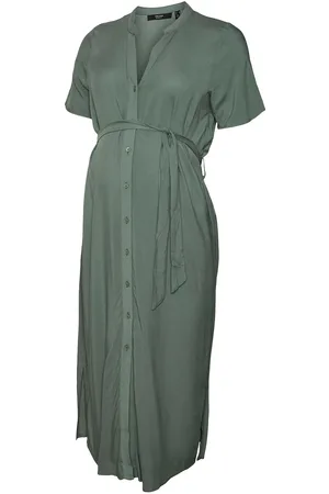 VERO MODA Vmmvica S/S Shirt Dress Ga Noos Green