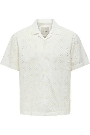 Only & Sons Onsaron Loose Fit Ss Resort Shirt 0305 White