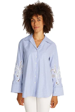 Tommy Hilfiger Broderie Anglaise Cotton Shirt Blue