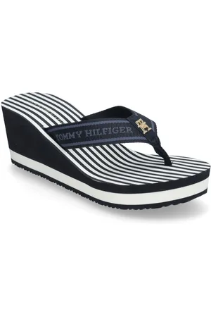 Tommy Hilfiger Th Stripes Wedge Beach Sandal Navy