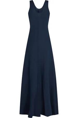 Tommy Hilfiger Textured Linen Tank Maxi Dress Navy