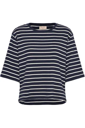 Freequent T-Shirt From Freequent In A Soft Material With Stripes. In Addition, The T-Shirt Navy