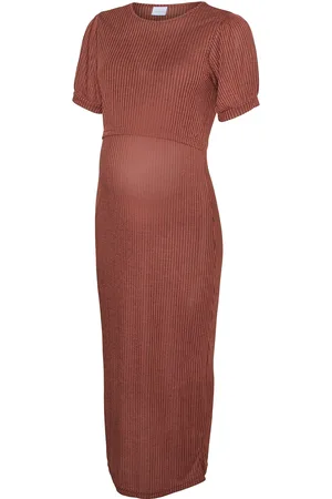 Mama;licious Mlanli June 24 Jrs Midi Dress 2F Brown