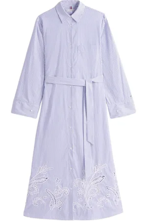 Tommy Hilfiger Broderie Anglaise Co Shirt Dress Blue