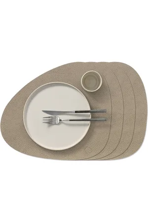 LIND DNA 4-Set Dækkeserviet Curve L Hippo Grey