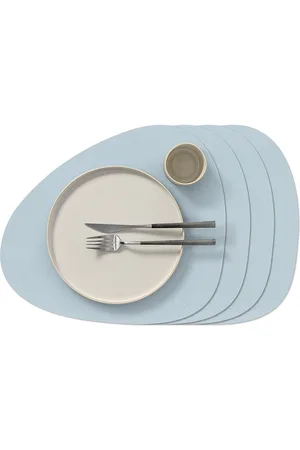 LIND DNA 4-Set Table Mat Curve Nupo Blue