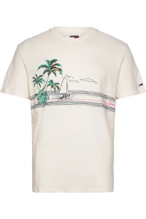 Tommy Hilfiger Tjm Reg Palm Sailing Graphic Tee White