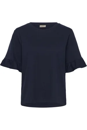 Freequent T-Shirt From Freequent In A Soft Material. The T-Shirt Has A Simple Silhouette W Navy