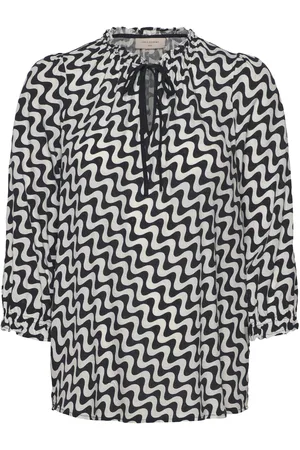 Freequent Blouse From Freequent In A Soft Material With Jacquard Pattern And Allover Print Black