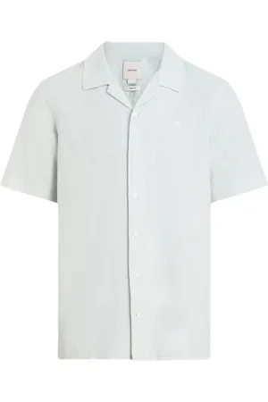 Calvin Klein Linen Cotton Cuban S/S Shirt Blue