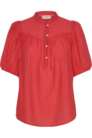 Freequent Blouse From Freequent In A Light Material With A Textured Pattern. The Blouse Ha Red