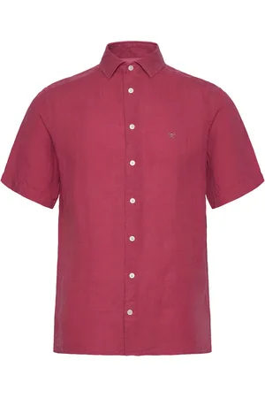 Hackett Gmd Linen Ss Burgundy