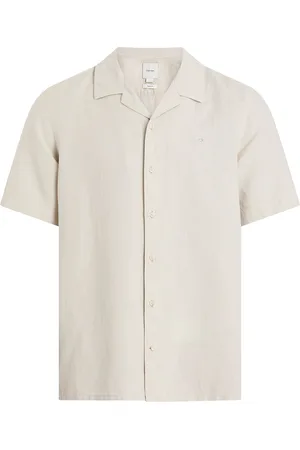 Calvin Klein Linen Cotton Cuban S/S Shirt White
