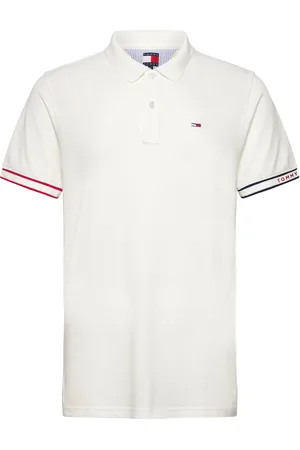 Tommy Hilfiger Tjm Slim Flag Cuff Polo Ext White