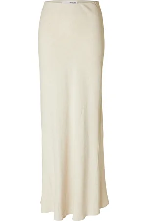 SELECTED Slfviva-Lena Hw Ankle Sun Skirt Cream