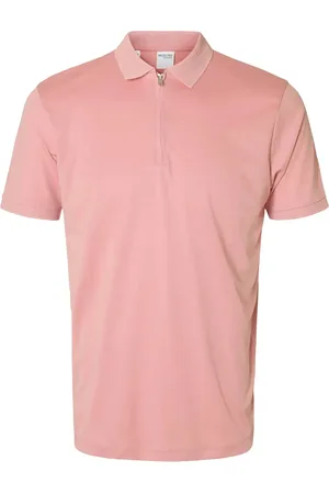 SELECTED Slhfave Zip Ss Polo Noos Pink