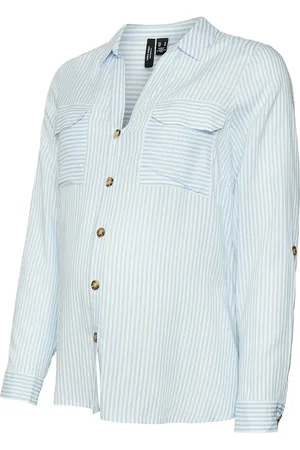 VERO MODA Vmmbumpy L/S Shirt New Noos Blue