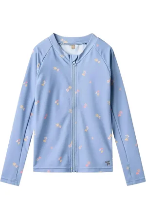 WHEAT Swim T-Shirt L/S Zip Ada Blue