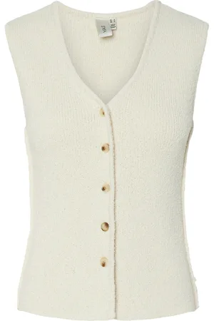 Y.A.S Gally Sl Knit Vest S. Cream