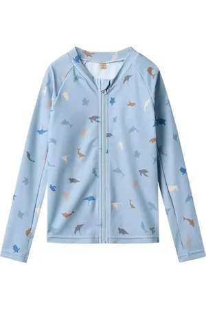 WHEAT Swim T-Shirt L/S Zip Ada Blue