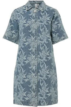 Y.A.S Flamera Ss Denim Shirt Dress S. Blue