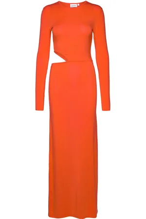 Calvin Klein Lyocell Jersey Cut Out Dress Orange