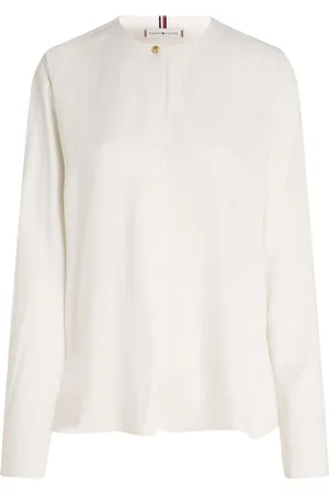 Tommy Hilfiger Fluid Viscose V-Neck Rlxd Blouse White