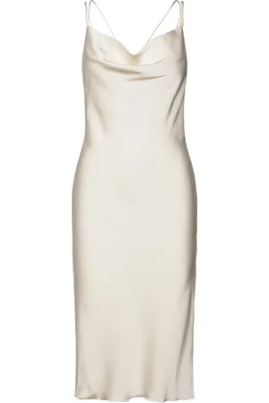 ROTATE Sateen Midi Dress White