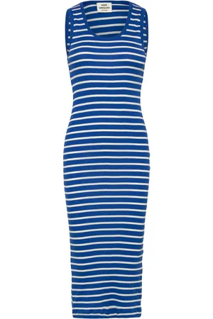 Mads Norgaard 2X2 Cotton Stripe Ama Dress Blue