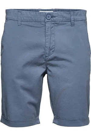 Knowledge Cotton Apparal Chuck Regular Chino Poplin Shorts - Blue