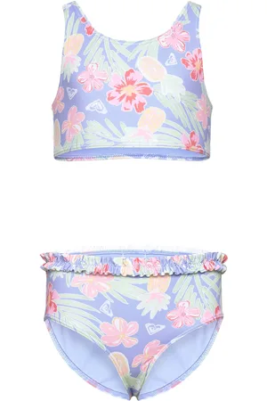 Roxy Tropical Story Crop Top Set Blue