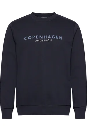 Lindbergh O-Neck Printed Sweat Navy