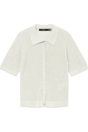 VERO MODA Vmluxlight Pointelle 2/4 Pol Ck Pull. White