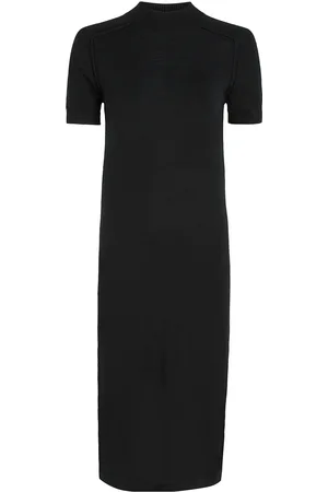Calvin Klein Merino Wool Mock-Nk Knee Dress Black