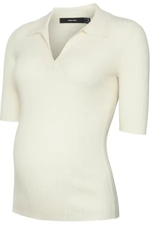VERO MODA Vmmholly 2/4 Polo Pullover Ga Noos White
