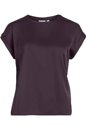 VILA Viellette S/S Satin Top - Noos Purple