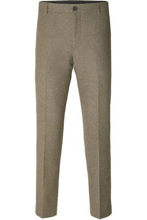 SELECTED Slhslim-Mark Wool Trs B Noos Brown