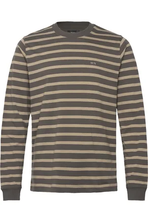 Mads Norgaard Cotton Jersey Stripe Frode Tee Ls Brown