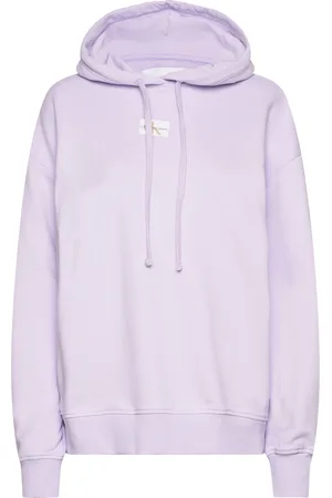Calvin Klein Woven Label Over D Hoodie Purple