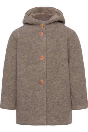 Huttelihut Coat Hood Wool W. Lining Brown